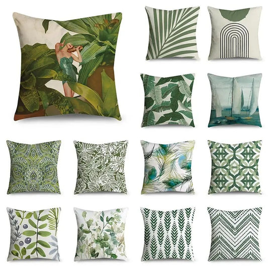 Pillowcase: Green Pattern Home Decor Cushion Cover