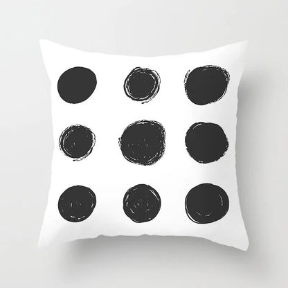 Pillow Cover - Modern Nordic Geometric Black White Design